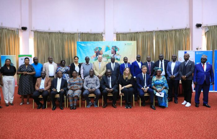 Key stakeholders posing for group photo during the Health break at the WFD National High-Level Policy Dialogue