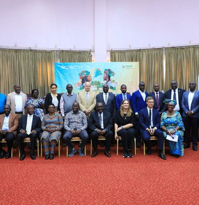 Key stakeholders posing for group photo during the Health break at the WFD National High-Level Policy Dialogue